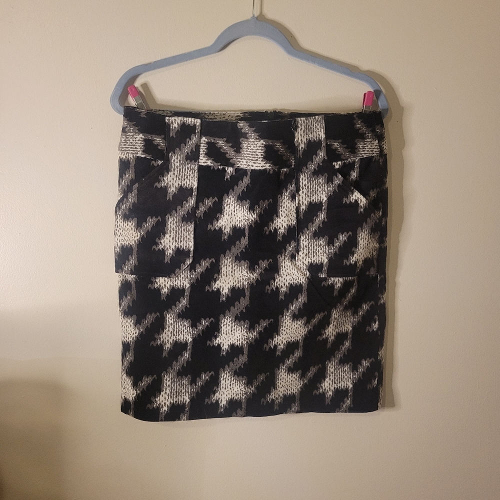 GO INT Preppy mod Black White houndstooth Corduroy SKIRT 11​​​​ Y2K retro​​​​